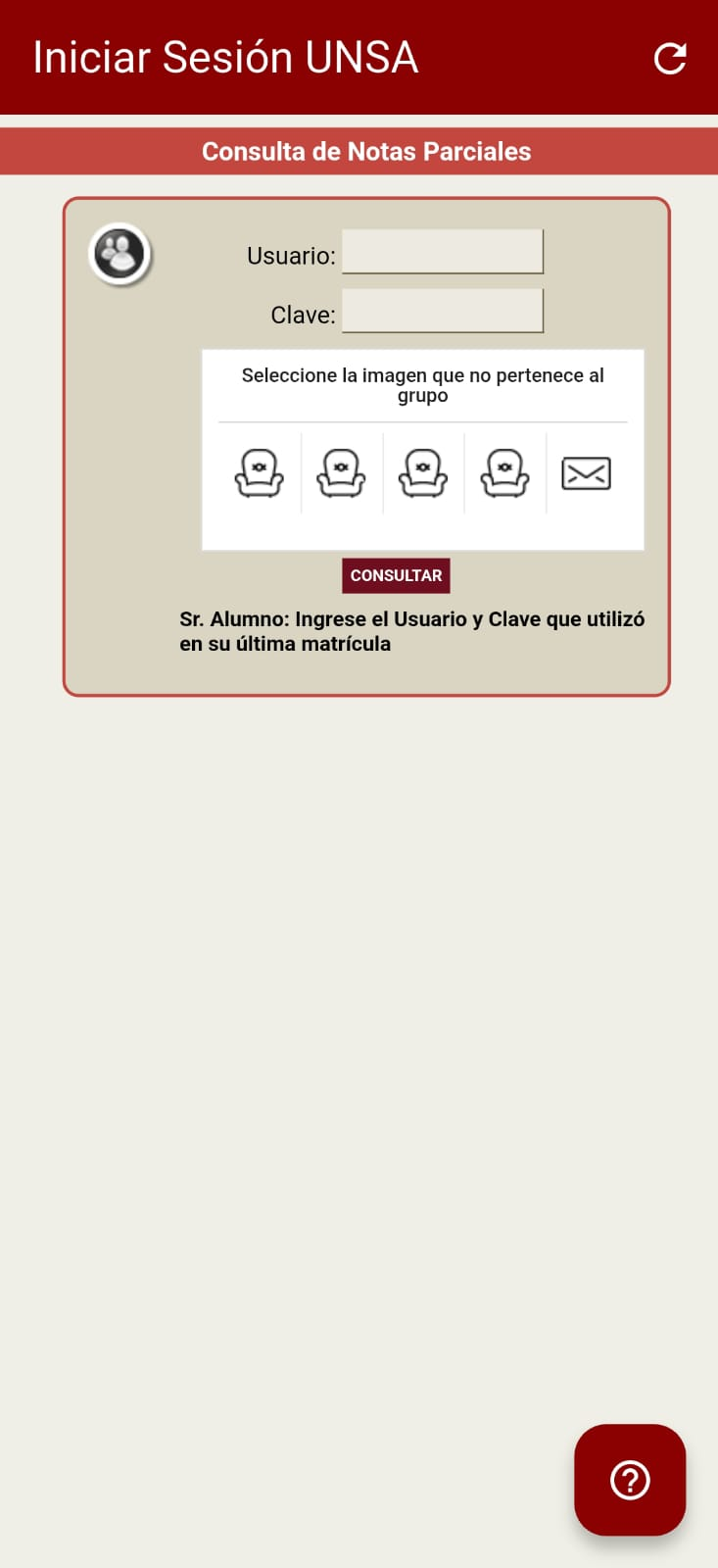 Inicio de sesión UNSAP